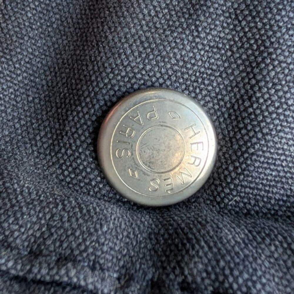 Vintage HERMES Navy Fourre Tout Canvas Tote Bag - Picture 3 of 7